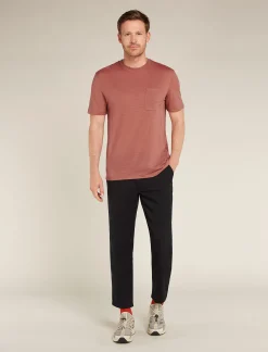 Icebreaker Men's Merino 150 Tech Lite Short Sleeve Relaxed Pocket T-Shirt CedarWood Outlet