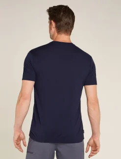 Icebreaker Men's Merino 150 Tech Lite Short Sleeve T-Shirt Single Line Camp MidnightNavy Shop