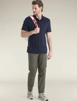 Icebreaker Men's Merino 150 Tech Lite Short Sleeve Polo MidnightNavy Fashion