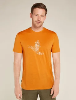 Icebreaker Men's Merino 150 Tech Lite Short Sleeve T-Shirt Skiing Yeti Ray Flash Sale