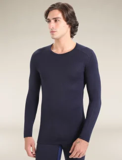 Icebreaker Men's Merino 260 Tech Long Sleeve Crew Neck Thermal Top MidnightNavy Cheap