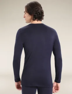 Icebreaker Men's Merino 260 Tech Long Sleeve Crew Neck Thermal Top MidnightNavy Cheap