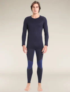 Icebreaker Men's Merino 260 Tech Long Sleeve Crew Neck Thermal Top MidnightNavy Cheap