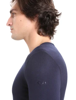 Icebreaker Men's Merino 260 Tech Long Sleeve Crew Neck Thermal Top MidnightNavy Cheap