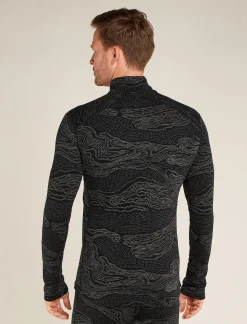 Icebreaker Men's Merino 260 Vertex Long Sleeve Half Zip Thermal Top Snow Guide Black/Galaxy Best