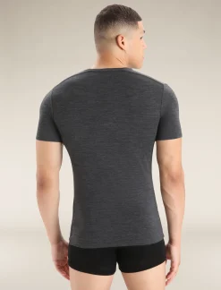 Icebreaker Men's Merino Anatomica Short Sleeve Crew Neck Tee JetHeather Best