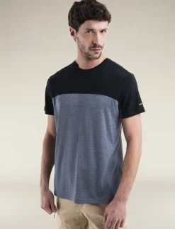 Icebreaker Men's Merino Blend 125 Cool-Lite™ Sphere Short Sleeve T-Shirt Colour Block GraphiteHeather/Black Shop