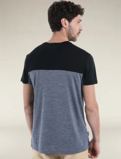 Icebreaker Men's Merino Blend 125 Cool-Lite™ Sphere Short Sleeve T-Shirt Colour Block GraphiteHeather/Black Shop