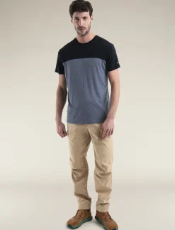 Icebreaker Men's Merino Blend 125 Cool-Lite™ Sphere Short Sleeve T-Shirt Colour Block GraphiteHeather/Black Shop