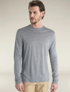 Icebreaker Men's Merino Blend 125 Cool-Lite™ Sphere Long Sleeve T-Shirt MetroHeather Best Sale