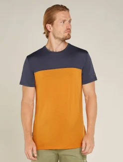 Icebreaker Men's Merino Blend 125 Cool-Lite™ Sphere Short Sleeve T-Shirt Colour Block Ray/Graphite Cheap