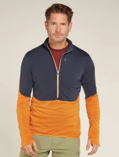 Icebreaker Men's Merino Blend 200 Realfleece™ Descender Long Sleeve Half Zip Jacket Graphite/Ray Shop