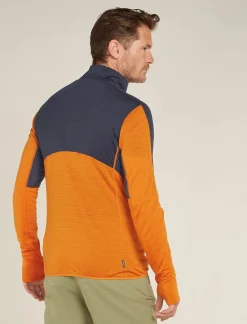 Icebreaker Men's Merino Blend 200 Realfleece™ Descender Long Sleeve Half Zip Jacket Graphite/Ray Shop