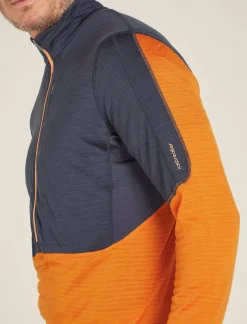 Icebreaker Men's Merino Blend 200 Realfleece™ Descender Long Sleeve Half Zip Jacket Graphite/Ray Shop