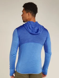 Icebreaker Men's Merino Blend 200 Realfleece™ Descender Long Sleeve Zip Hoodie Brillant/Baja Shop