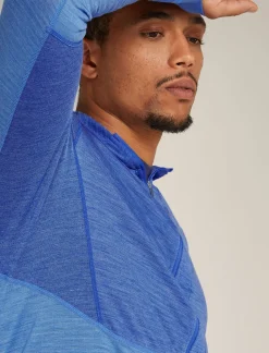 Icebreaker Men's Merino Blend 200 Realfleece™ Descender Long Sleeve Zip Hoodie Brillant/Baja Shop