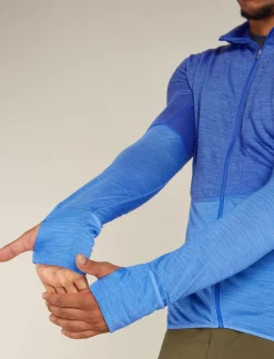 Icebreaker Men's Merino Blend 200 Realfleece™ Descender Long Sleeve Zip Hoodie Brillant/Baja Shop