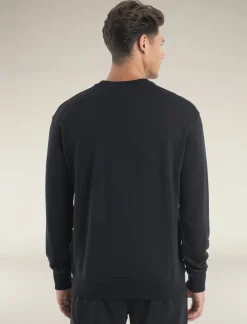 Icebreaker Men's Merino Blend 200 Shifter Long Sleeve Sweatshirt Black New