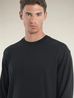 Icebreaker Men's Merino Blend 200 Shifter Long Sleeve Sweatshirt Black New