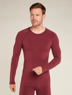 Icebreaker Men's Merino Blend 260 ZoneKnit™ Seamless  Long Sleeve Crewe Thermal Top Port Best Sale