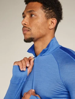 Icebreaker Men's Merino Blend 125 ZoneKnit™ Long Sleeve Half Zip Thermal Top Baja Shop
