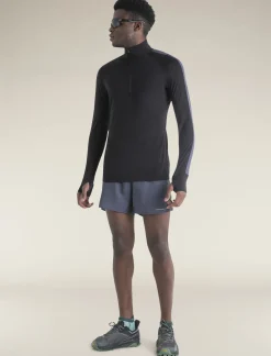 Icebreaker Men's Merino Blend 125 ZoneKnit™ Long Sleeve Half Zip Thermal Top Black/Graphite Discount