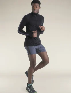 Icebreaker Men's Merino Blend 125 ZoneKnit™ Long Sleeve Half Zip Thermal Top Black/Graphite Discount