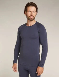 Icebreaker Men's Merino Blend 260 ZoneKnit™ Seamless  Long Sleeve Crewe Thermal Top Graphite Flash Sale