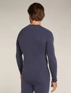 Icebreaker Men's Merino Blend 260 ZoneKnit™ Seamless  Long Sleeve Crewe Thermal Top Graphite Flash Sale
