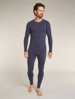 Icebreaker Men's Merino Blend 260 ZoneKnit™ Seamless  Long Sleeve Crewe Thermal Top Graphite Flash Sale