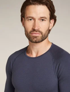 Icebreaker Men's Merino Blend 260 ZoneKnit™ Seamless  Long Sleeve Crewe Thermal Top Graphite Flash Sale