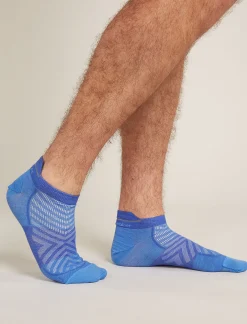 Icebreaker Men's Merino Blend Run+ Ultralight Micro Socks Baja/Brilliant Hot