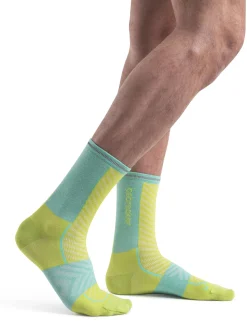 Icebreaker Men's Merino Blend Run+ Ultralight Crew Socks Hyper/Aura Cheap