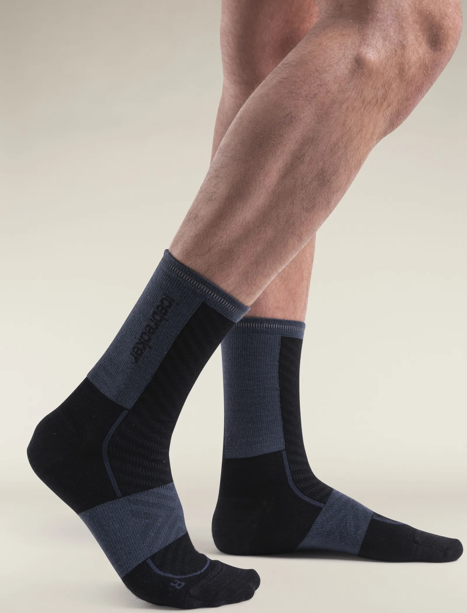 Icebreaker Men's Merino Blend Run+ Ultralight Crew Socks Black/Graphite Shop
