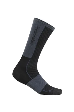 Icebreaker Men's Merino Blend Run+ Ultralight Crew Socks Black/Graphite Shop