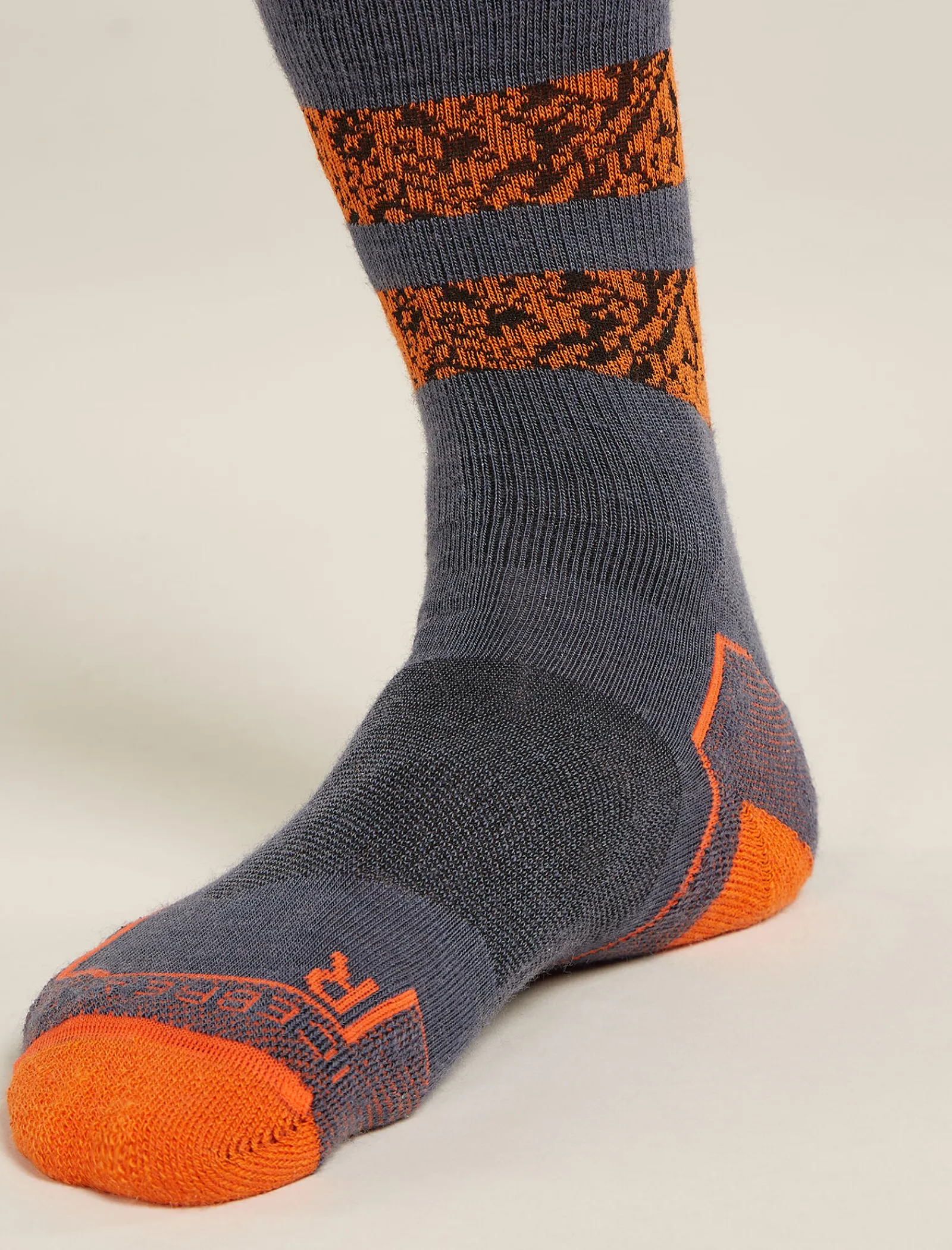 Icebreaker Men's Merino Hike+ Light Crew Natural Summit Socks Graphite/Blaze Cheap