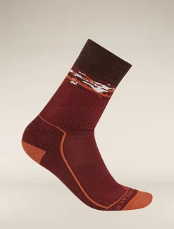 Icebreaker Men's Merino Hike+ Medium Crew Sedimentary Socks Port/Cedarwood Sale