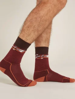 Icebreaker Men's Merino Hike+ Medium Crew Sedimentary Socks Port/Cedarwood Sale
