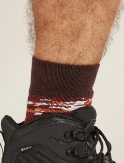Icebreaker Men's Merino Hike+ Medium Crew Sedimentary Socks Port/Cedarwood Sale