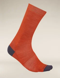 Icebreaker Men's Merino Lifestyle Fine Gauge Crew Socks Molten/Graphite Flash Sale