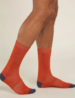 Icebreaker Men's Merino Lifestyle Fine Gauge Crew Socks Molten/Graphite Flash Sale