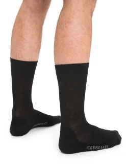 Icebreaker Men's Merino Lifestyle Light Crew Socks Black Fashion