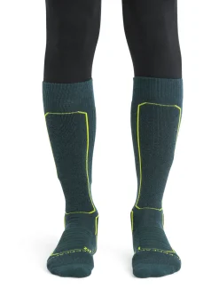 Icebreaker Men's Merino Ski+ Medium Over the Calf Socks FathomGreen/Black New