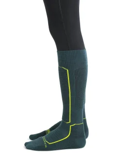 Icebreaker Men's Merino Ski+ Medium Over the Calf Socks FathomGreen/Black New