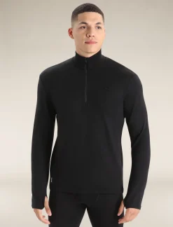 Icebreaker Men's Original Long Sleeve Half Zip Top Black Hot