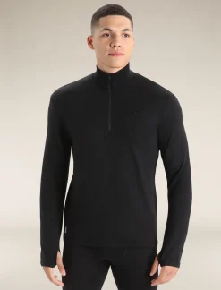 Icebreaker Men's Original Long Sleeve Half Zip Top Black Hot