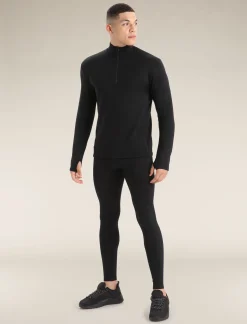 Icebreaker Men's Original Long Sleeve Half Zip Top Black Hot