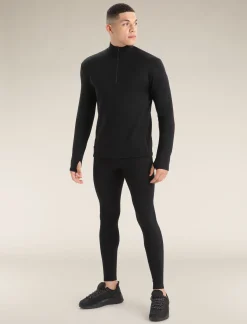 Icebreaker Men's Original Long Sleeve Half Zip Top Black Hot
