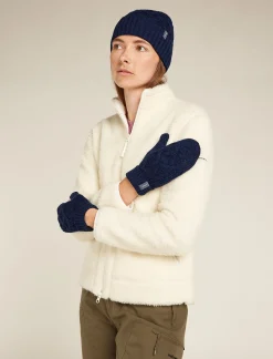 Icebreaker Unisex Merino Cable Knit Mittens MidnightNavy/RoyalNavy Hot