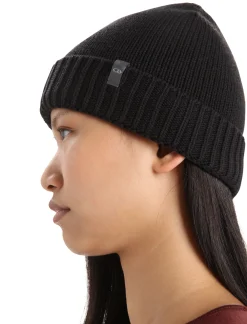 Icebreaker Unisex Vela Cuff Beanie Black Fashion